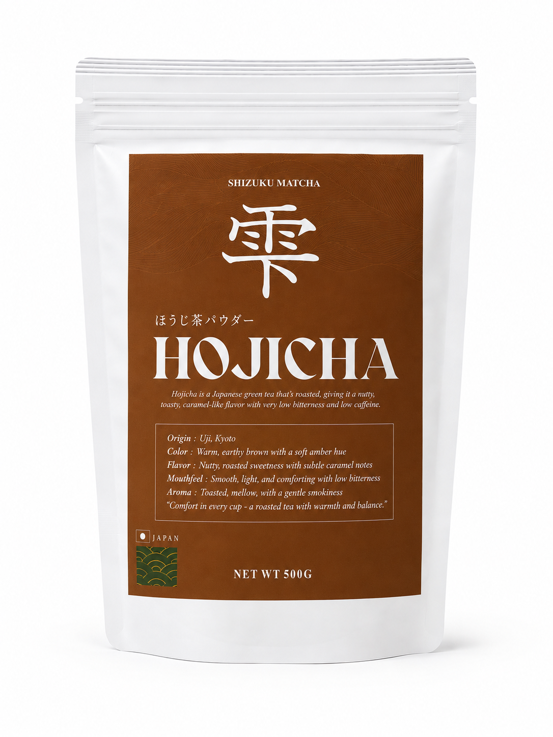 HOJICHA Powder | Roasted Japanese Green Tea | 500g